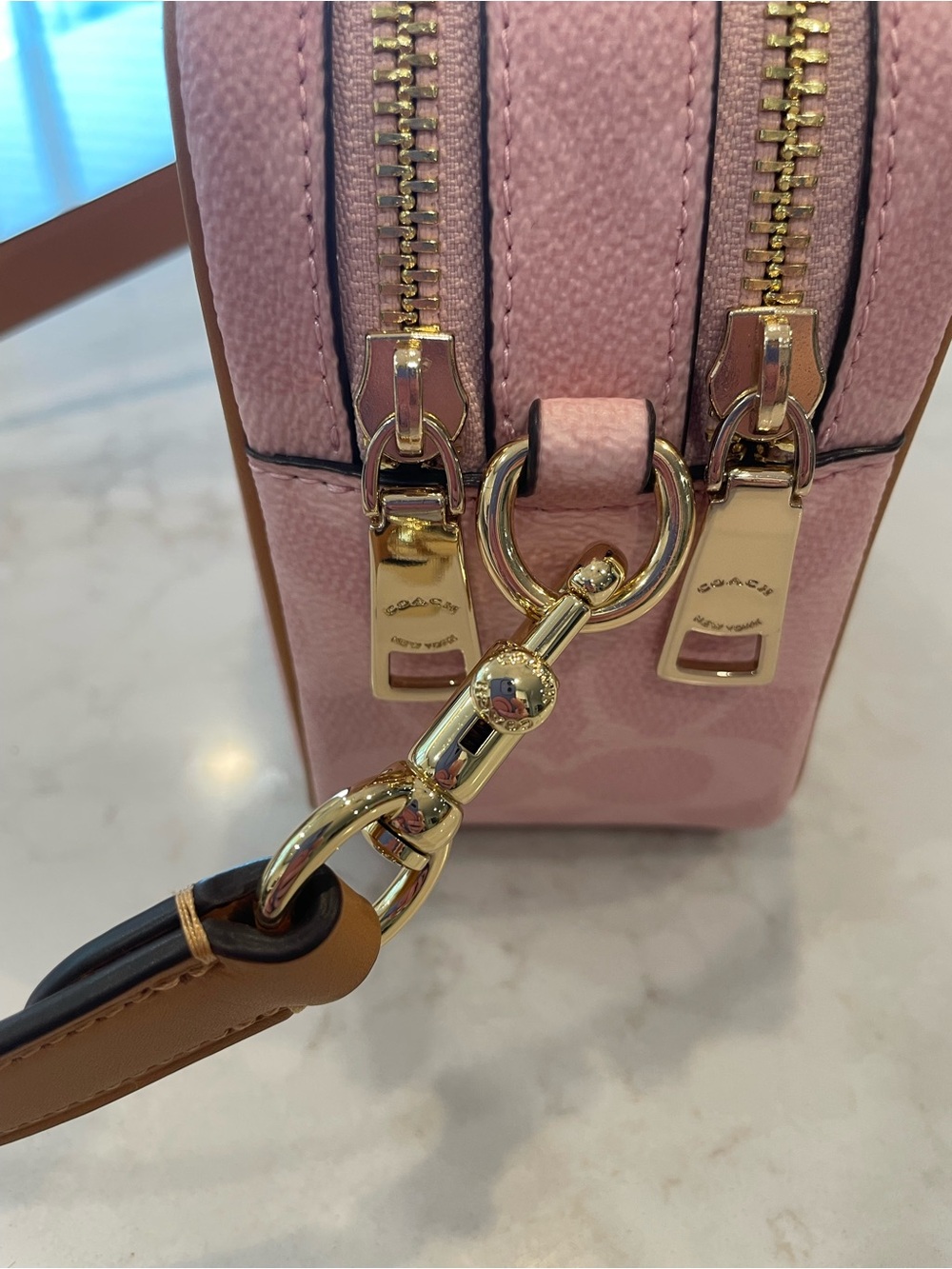 Coach Pink Signature Mini Carey Crossbody with Matching Wristlet - Picture 6 of 16